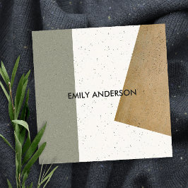 MODERN ABSTRAKT GEOMETRIC ART CERAMIC STRUKTUR FYRKANTIGT VISITKORT