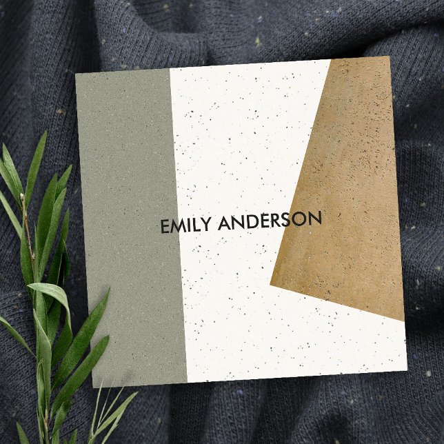 MODERN ABSTRAKT GEOMETRIC ART CERAMIC STRUKTUR FYRKANTIGT VISITKORT (Skapare uppladdad)