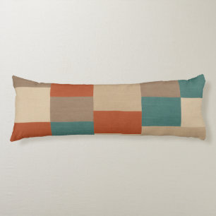 Modern Abstrakt Geometric Block i Teal & Beige Kroppskudde