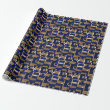 Modern Abstrakt Geometric Blue och Guld