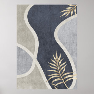 Modern Abstrakt Geometric Löv Wall Art Poster