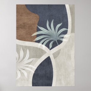 Modern Abstrakt Geometric Löv Wall Art Poster