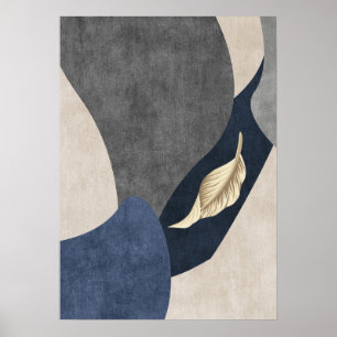 Modern Abstrakt Geometric Löv Wall Art Poster
