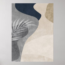 Modern Abstrakt Geometric Löv Wall Art Poster