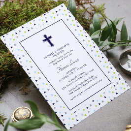 Modern Abstrakt Geometric Mönster Kor-baptism Inbjudningar