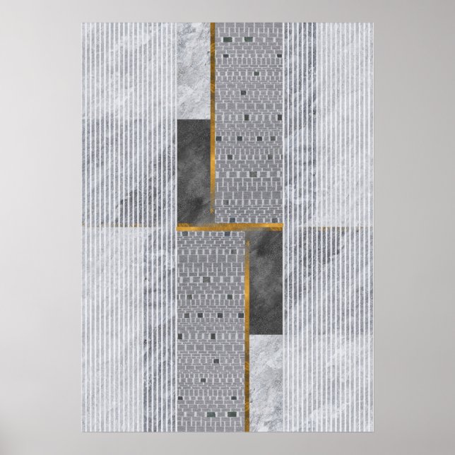 Modern Abstrakt Geometric Mönster Wall Art Poster (Framsidan)