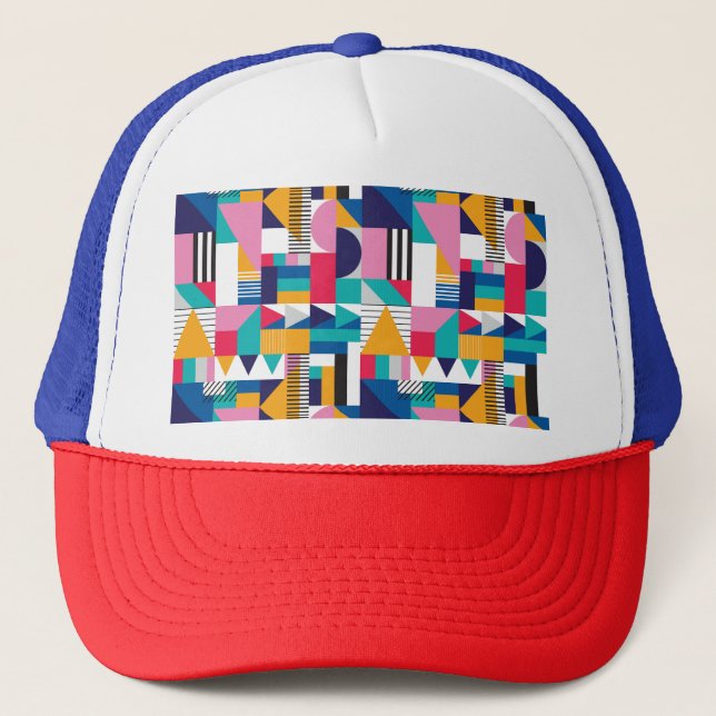 Modern Abstrakt Geometric Seamless Mönster Keps (Framsida)