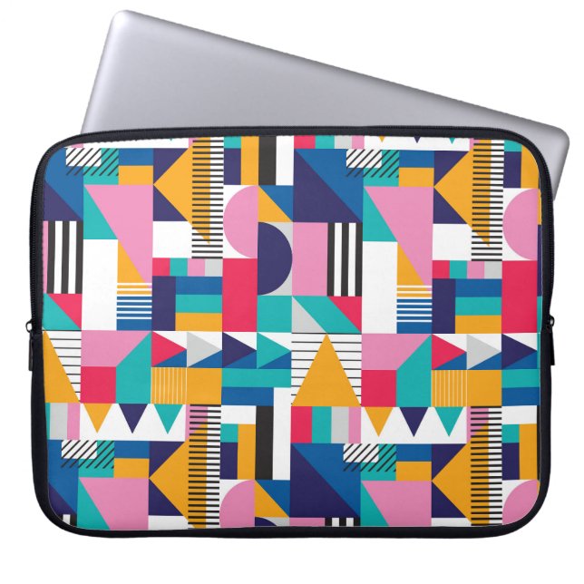 Modern Abstrakt Geometric Seamless Mönster Laptop Fodral (Framsidan)
