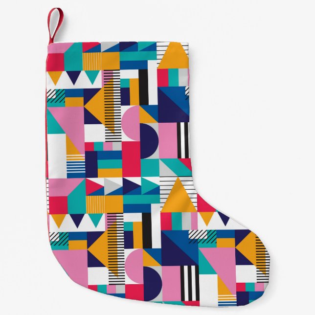 Modern Abstrakt Geometric Seamless Mönster Liten Julstrumpa (Framsidan)