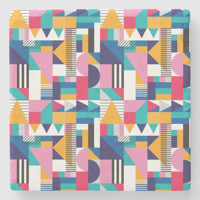 Modern Abstrakt Geometric Seamless Mönster Stenunderlägg (Framsidan)