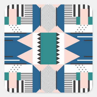 Modern Abstrakt: Geometric Seamless Stil Fyrkantigt Klistermärke