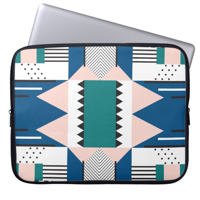 Modern Abstrakt: Geometric Seamless Stil Laptop Fodral (Framsidan)