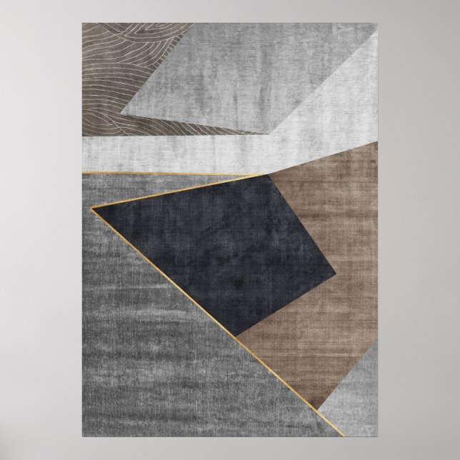 Modern Abstrakt Geometric Shapes Wall Art Poster (Framsidan)