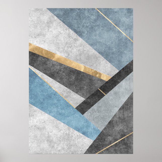 Modern Abstrakt Geometric Shapes Wall Art Poster (Framsidan)