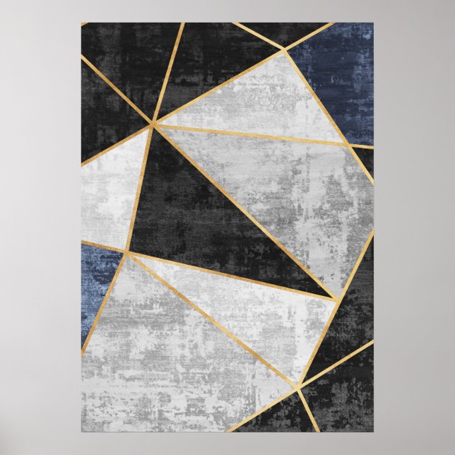 Modern Abstrakt Geometric Shapes Wall Art Poster (Framsidan)