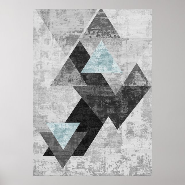 Modern Abstrakt Geometric Shapes Wall Art Poster (Framsidan)