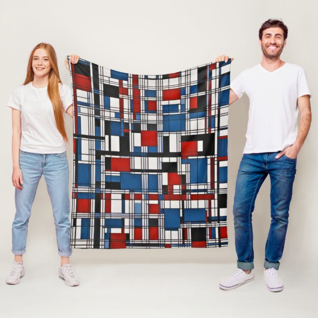 Modern Abstrakt Geometric Wall Art Fleecefilt (På plats)