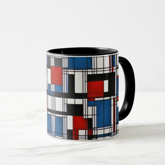 Modern Abstrakt Geometric Wall Art Mugg (Framsida höger)