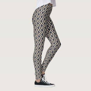 Modern Abstrakt geometrisk 2 - Blue Ridge, Panna C Leggings