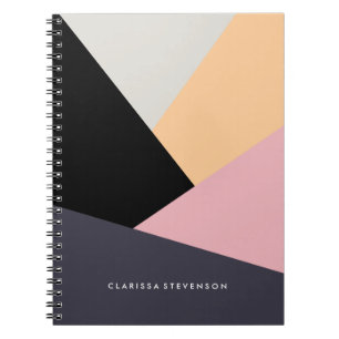 Modern abstrakt, geometrisk färg block mönster anteckningsbok