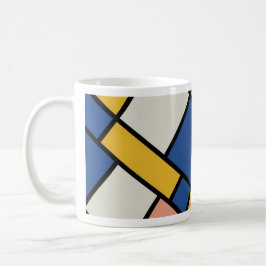 modern abstrakt geometrisk färgblockmönsterdesign kaffemugg
