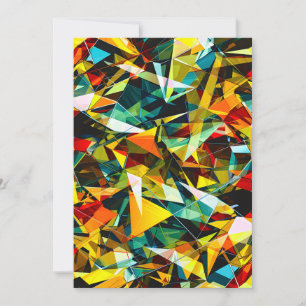 Modern Abstrakt Geometrisk Färgrik Kristallglas Julkort