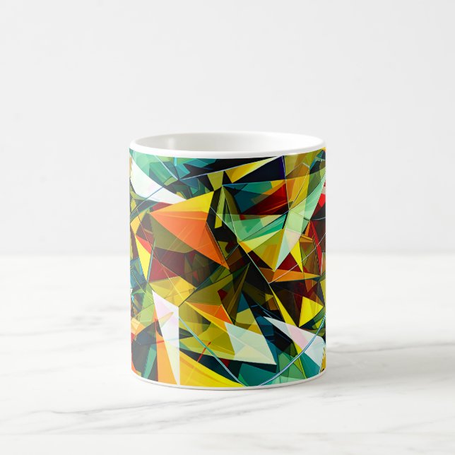 Modern Abstrakt Geometrisk Färgrik Kristallglas Kaffemugg (Center)