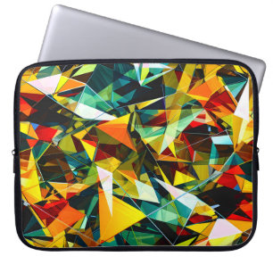 Modern Abstrakt Geometrisk Färgrik Kristallglas Laptop Fodral