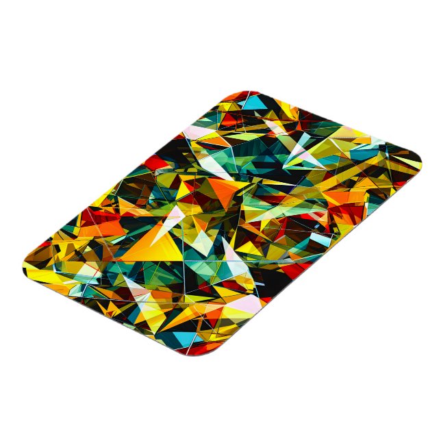 Modern Abstrakt Geometrisk Färgrik Kristallglas Magnet (Vänstra Sidan)