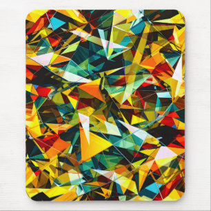 Modern Abstrakt Geometrisk Färgrik Kristallglas Musmatta