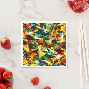 Modern Abstrakt Geometrisk Färgrik Kristallglas Pappersservett