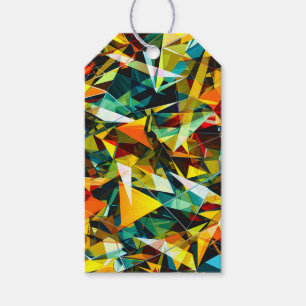 Modern Abstrakt Geometrisk Färgrik Kristallglas Presentetikett