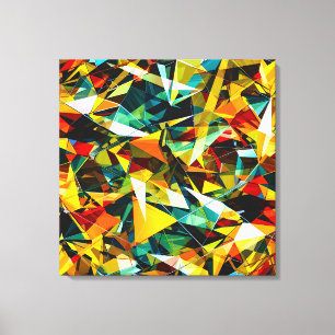 Modern Abstrakt Geometrisk Färgstark Kristallglas Canvastryck