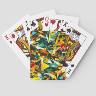 Modern Abstrakt Geometrisk Färgstark Kristallglas Casinokort