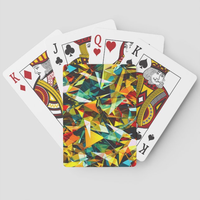 Modern Abstrakt Geometrisk Färgstark Kristallglas Casinokort (Baksidan)