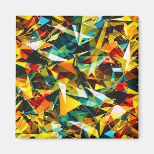 Modern Abstrakt Geometrisk Färgstark Kristallglas Magnet