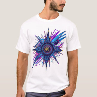 "Modern Abstrakt Geometrisk Kompass Grafisk T-Shir T Shirt