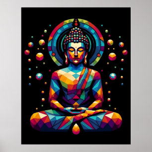 Modern abstrakt geometrisk konst   Gautama Buddha Poster
