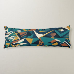Modern Abstrakt Geometrisk Konst - Retro Turkos Or Kroppskudde