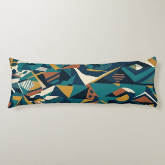 Modern Abstrakt Geometrisk Konst - Retro Turkos Or Kroppskudde