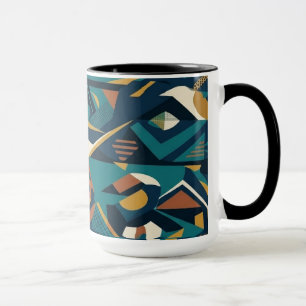 Modern Abstrakt Geometrisk Konst - Retro Turkos Or Mugg