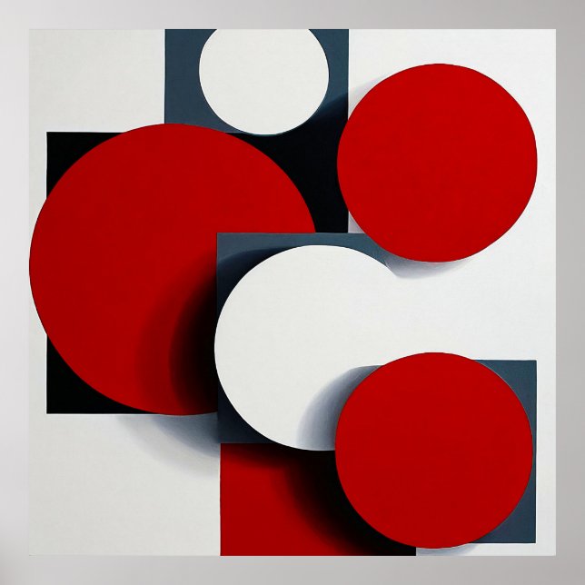 🔴 Modern Abstrakt Geometrisk Minimalistisk Dekora Poster (Framsidan)