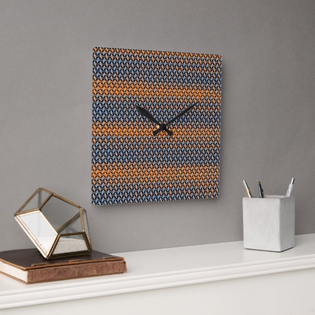 Modern abstrakt geometrisk mönsterdesign 1286 fyrkantig klocka (Kontor)