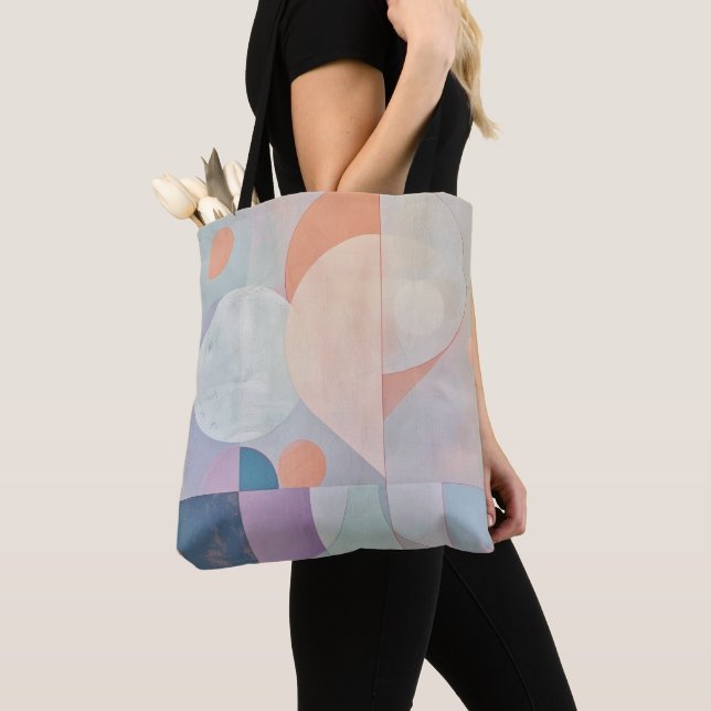 Modern Abstrakt Geometrisk Pastell Form från mitte Tygkasse (Närbild)