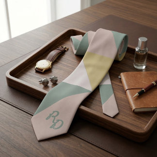 Modern Abstrakt Geometrisk Pastell Monogram Slips