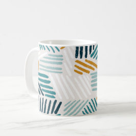 Modern Abstrakt Geometrisk Penselmönster Kaffemugg