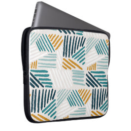 Modern Abstrakt Geometrisk Penselmönster Laptop Fodral