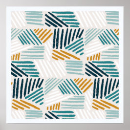 Modern Abstrakt Geometrisk Penselmönster Poster