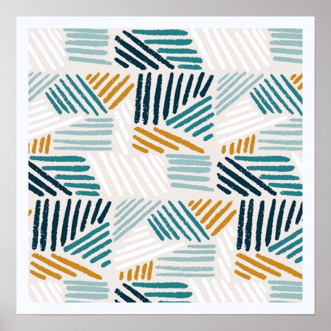Modern Abstrakt Geometrisk Penselmönster Poster (Framsidan)