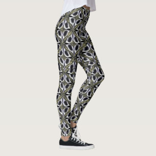 Modern abstrakt geometrisk rytmmönster 1282 leggings
